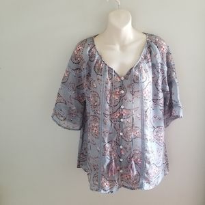 Sheer Button Down Blouse